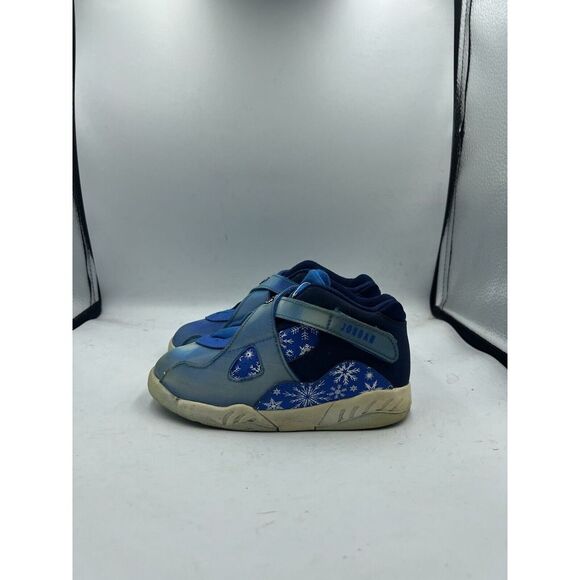 Nike Baby Air Jordan Retro 8 305360-400‎ Cobalt Blue Snowflake Sneakers Sz 9C - Picture 1 of 7